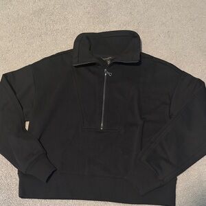 Ladies Black Half-Zip Sweatshirt